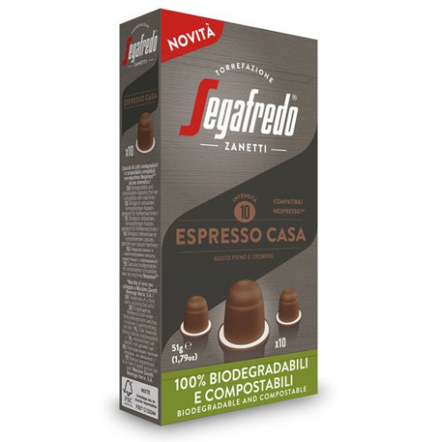 Nespresso Compatible Coffee Espresso	Casa 10 Biodegradable Pods box (10 items)